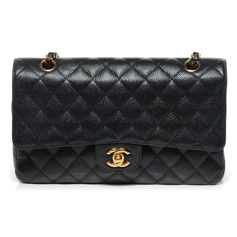 chanel classic caviar so black|CHANEL Caviar Quilted Medium Double Flap Black.